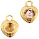DQ Metal charm Heart with setting for SS29 Chaton Gold